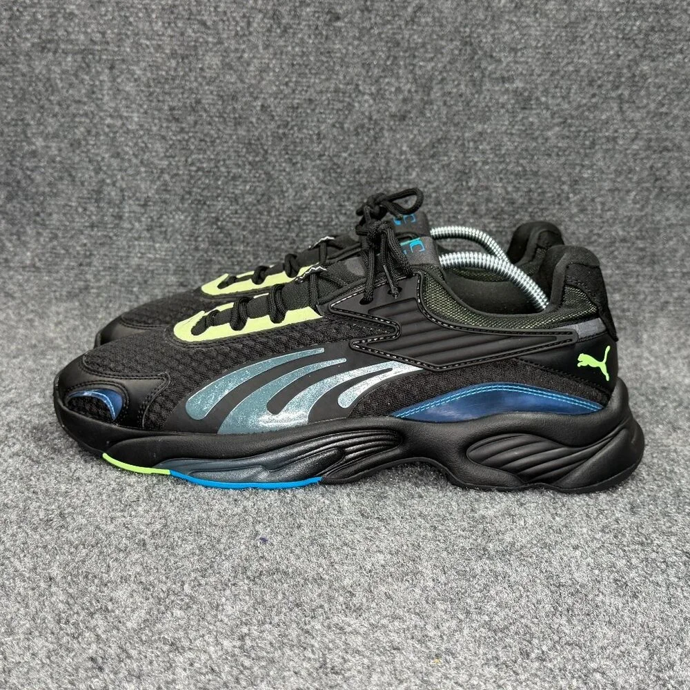 Puma RSC LS Athletic Shoes Men's Size 13 Black Neon Yellow Training‎ Sneakers